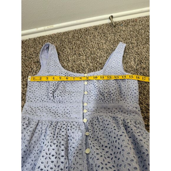 J Crew Purple Eyelet Lace Babydoll Midi Dress Sz 6 Cottagecore Boho Feminine - Picture 9 of 13